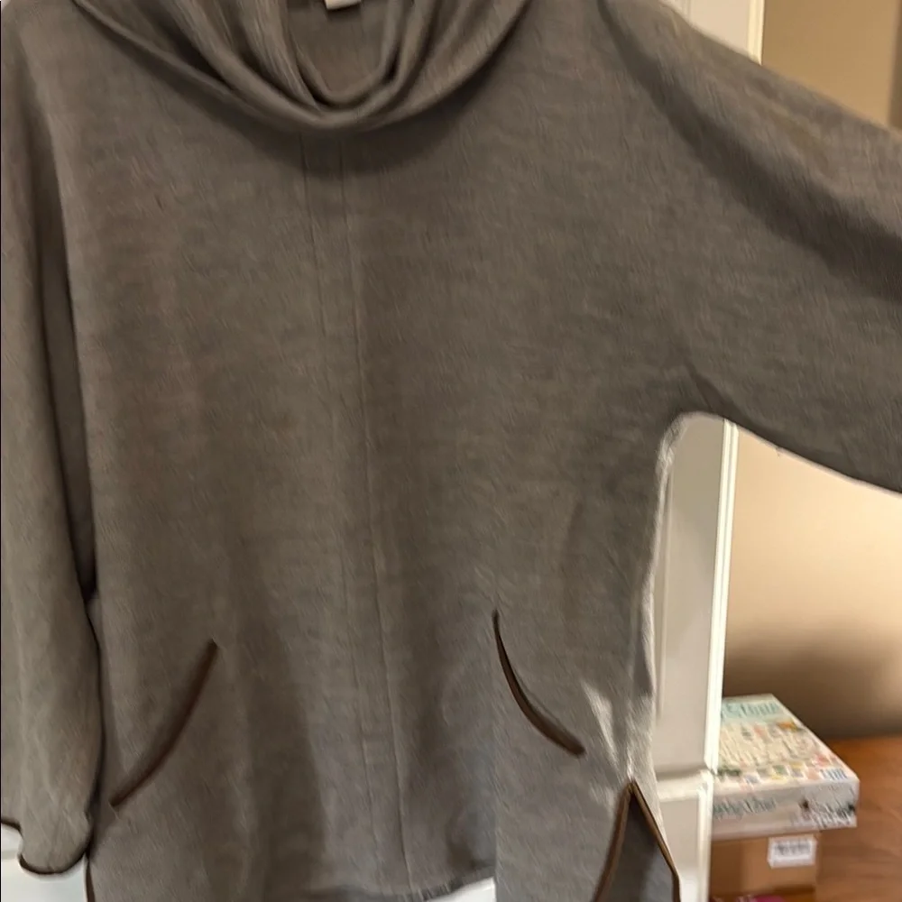 Soft Surroundings Brown Cowl Neck Sweater - Picture 3 of 5